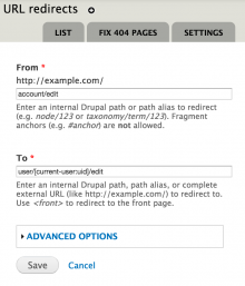 Screenpicture with a token in the From url of Redirect