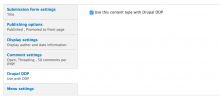Content Type edit page