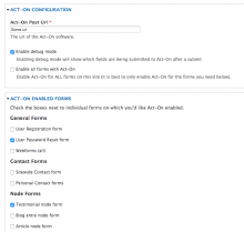 Sample Act-On configuration in Drupal