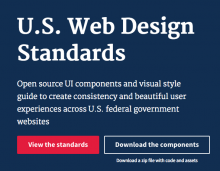 Screenshots of the 'U.S. Web Design Standards' website