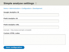 Settings page