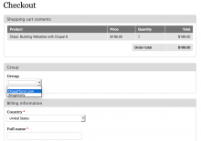 Checkout with Group Pane