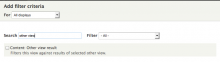 Select content: other views result from the filters list.