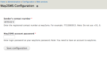 Way2SMS Configuration