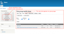 Media tab on Group page