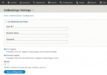 Admin configuration settings page