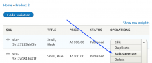 commerce bulk generate variations 