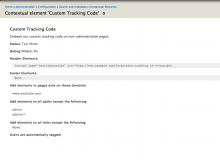 Screenshot of the user display of a custom header element.