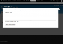 Inspectlet configuration screen