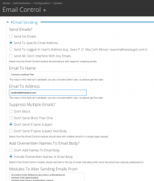 Email Control Configuration