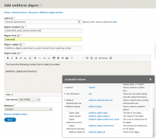 Adding a webform digest to a webform