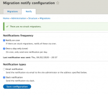 Migration Notify settings