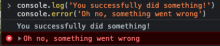 Console methods in the front end