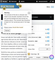 Screenshot of the sa11y checker in action