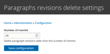 Settings for paragraphs revisions delete