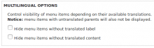 Multilingual options for menu block
