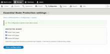 Essential Node Protection settings form