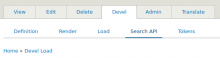 Added search tab in the devel tab group