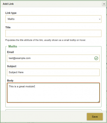 screenshot of mailto fields provided by module