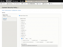 Content Security Policy Module Configuration Form - Directives