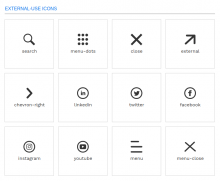 External-use icons Styleguide in use