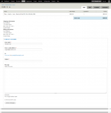 The contact form can appear at the bottom of the "View" tab on the order.
