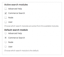 Screenshot of Search settings form