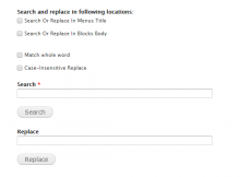 Search And Replace in Blocks and Menus