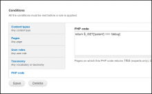 Menu position php example
