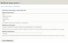 Webform Spam Words ThirstySix