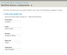 Workflow buttons label configuration