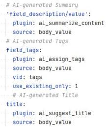 Screenshot of Migration YML