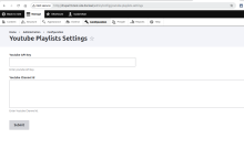 Youtube Playlists Settings Form