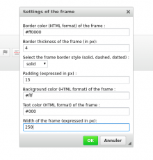 frame settings