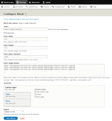 Drop In Image Slideshow Block Configuration