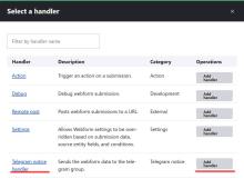 Webform telegram handler