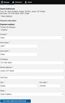 Address Checkout module in checkout