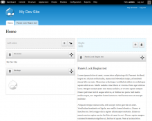 Panels lock region admin interface