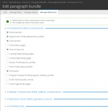 Manage References admin interface for module