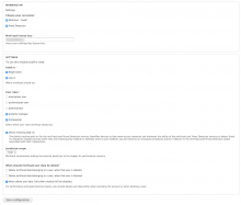 Admin settings page