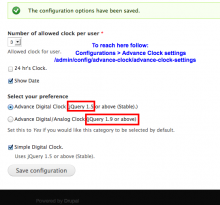 advance clock configuration