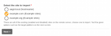 Select remote site to import
