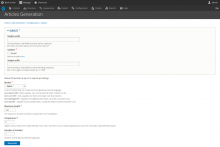 Article generation form