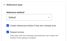 Screenshot of the configuration setting form element for the Autocreate Access module.