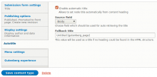Autotitle configuration