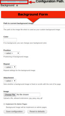 Background form settings