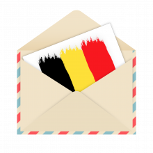 Logo envelope with Belgian flag