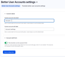 Better User Accounts settings page