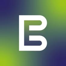 BetterEmbed Logo - a white B Letter with a negative Space E inside