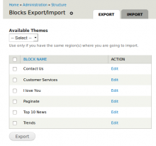 block export import